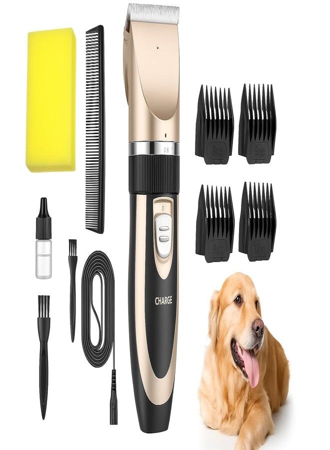 SHYRC Professional Pet Grooming Kit, Rechargeable Dog Clippers with 4 Guide Combs, Cleaning Brush - Image 1